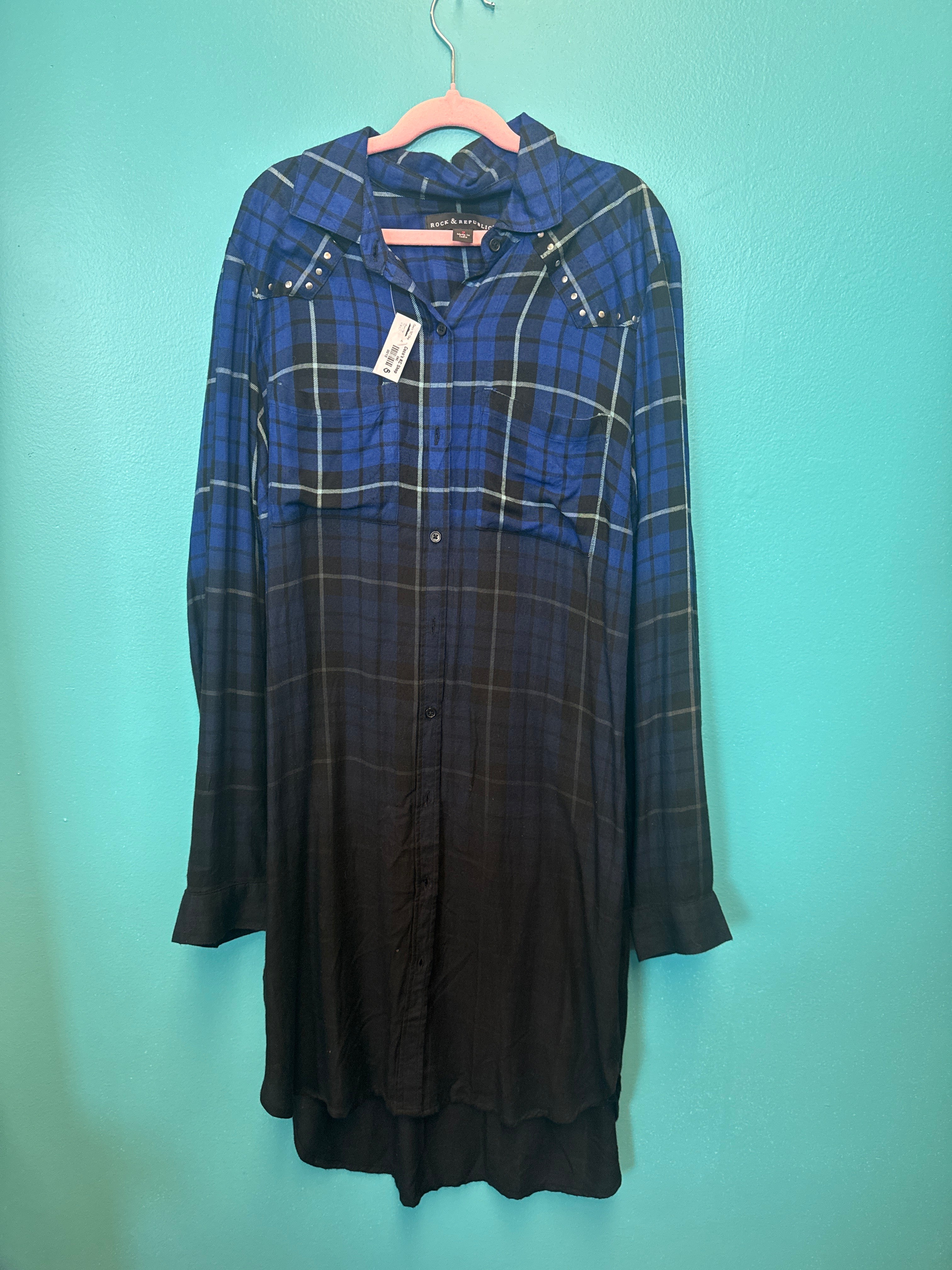 WOMEN'S FLANNEL SHIRT DRESS SIZE SM